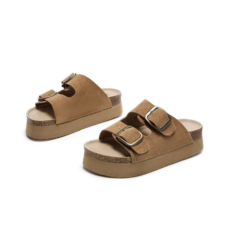 EBLAN Slip Resistant Slide Slippers Women's Camel-1
