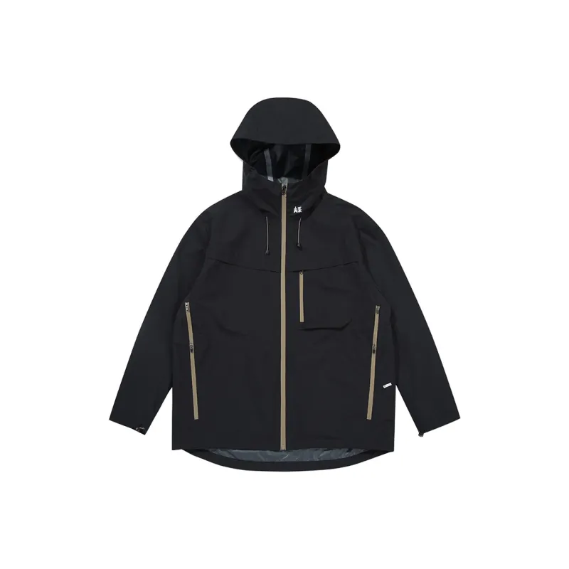 SET FUNS Spring And Fall Season Outdoor Style Jacket Brand Logo Men's Charcoal Black-0