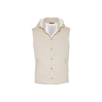 Brunello Cucinelli Flannel Hooded Down Vest