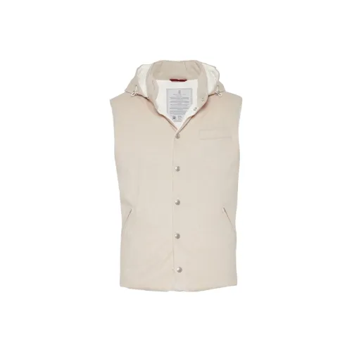 Brunello Cucinelli Flannel Hooded Down Vest