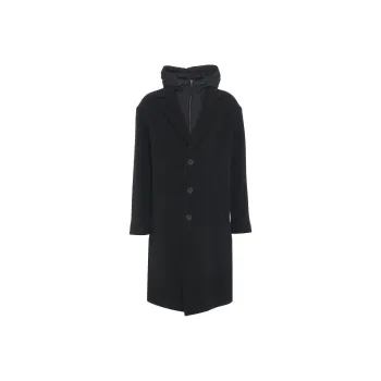 HERNO Buttoned Straight Hem Hooded Coat