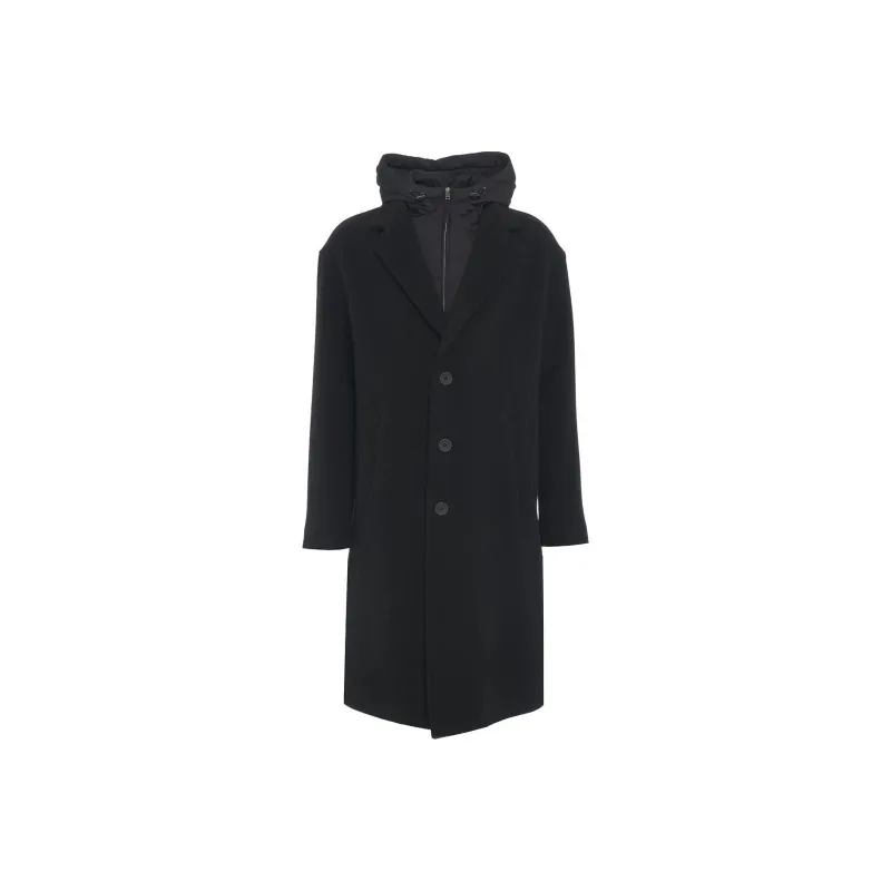 HERNO Buttoned Straight Hem Hooded Coat-0