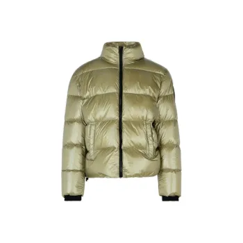 Moose Knuckles Logo Patch Zip Up Puffer Jacket