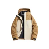 Desert Yellow/Double Wood Brown (90 Fill Power White Duck Down Liner+Hard Shell Windbreaker Jacket Two-Piece Set)