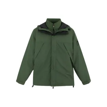Timberland City Outdoor Waterproof And Windproof To Keep Warm Windbreaker Jacket Men's Black Forest Green