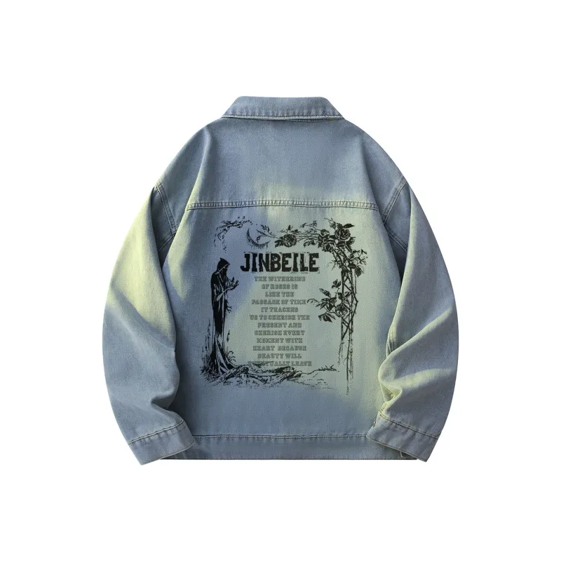JINBEILE Denim Jackets Unisex-11