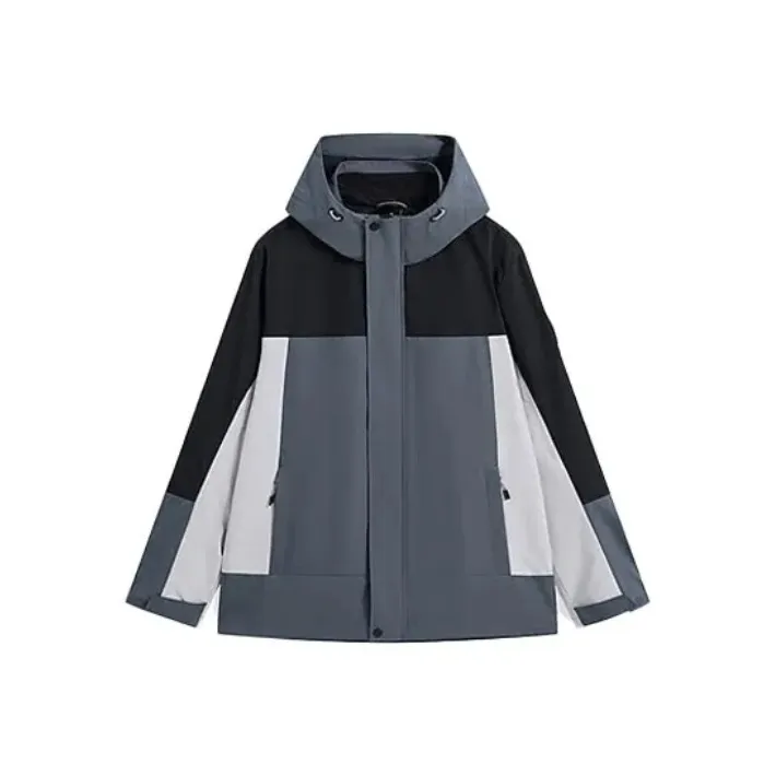 XTEP Waterproof And Windproof To Keep Warm Windbreaker Jacket Men's Cloud Peak Gray-0