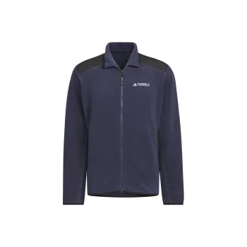Adidas Full Zip Polar Fleece Jacket Velvet feel Coat Men's Dark Navy Blue