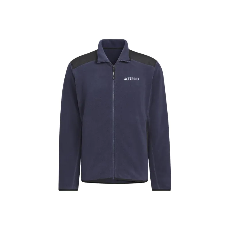 Adidas Full Zip Polar Fleece Jacket Velvet feel Coat Men's Dark Navy Blue-0