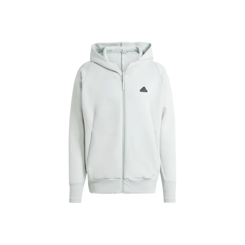 Adidas Z.N.E. Premium Full-Zip Hooded Track Top Jacket Men's Silver Gray-0