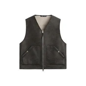 ZARA Vests Men Dark Brown