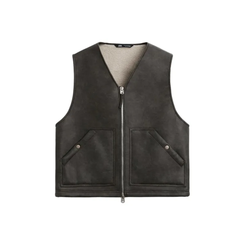 ZARA Vests Men Dark Brown-0