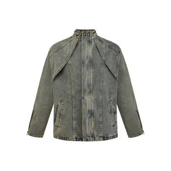 COOLALPACA Denim Jacket Unisex Vintage Blue