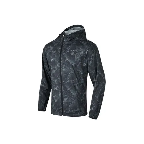 Skechers Basic Sports Series Breathable Sun Protection Clothing Men's Black Brown Textured