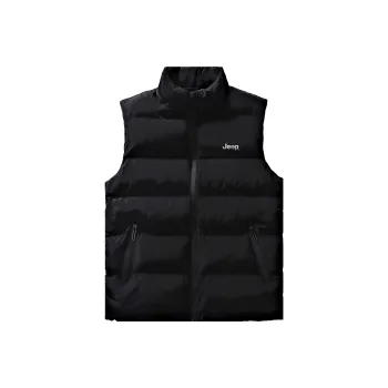Jeep Cotton Vests Unisex Pure Black