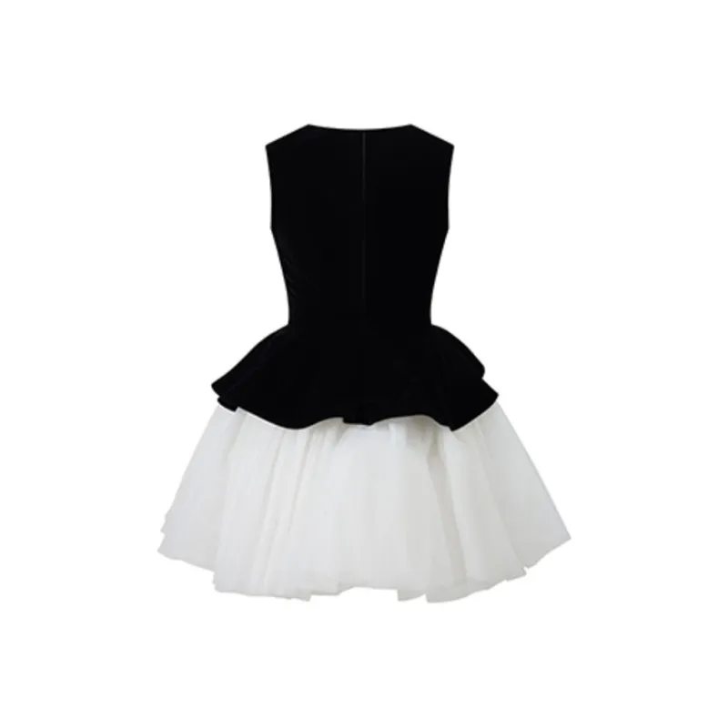 Mu Xiao Xin Sleeveless Dress Women's Black-1
