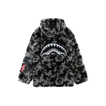 SPRAYGROUND Velvet Jackets Fall And Winter Unisex Heather Gray
