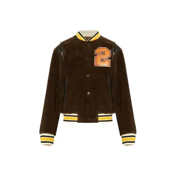DSQUARED 2 Logo Patch Shearling Bomber Jacket