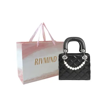 RIVMIND PU One Shoulder Handbag, Crossbody Bag Women's Denim Blue/Black/Blue/Dark Blue