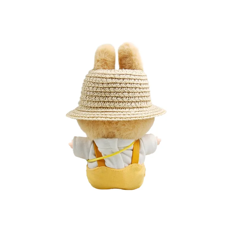 [Modified Doll] POP MART THEMONSTERS BNK Small Straw Hat Hang Tag Box Labubu Vinyl, Sitting Party Height 15cm-3