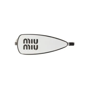 MIU MIU Enamel Hair Clips Unisex White