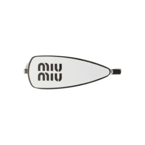 MIU MIU Metal, Enamel Hair Clips Womens Black