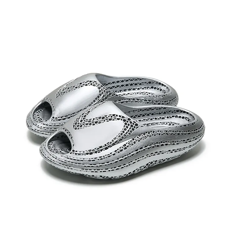 VESSEL Slip Resistant 3D Noah's Ark Slippers Unisex Silver Comfortable And Versatile-1