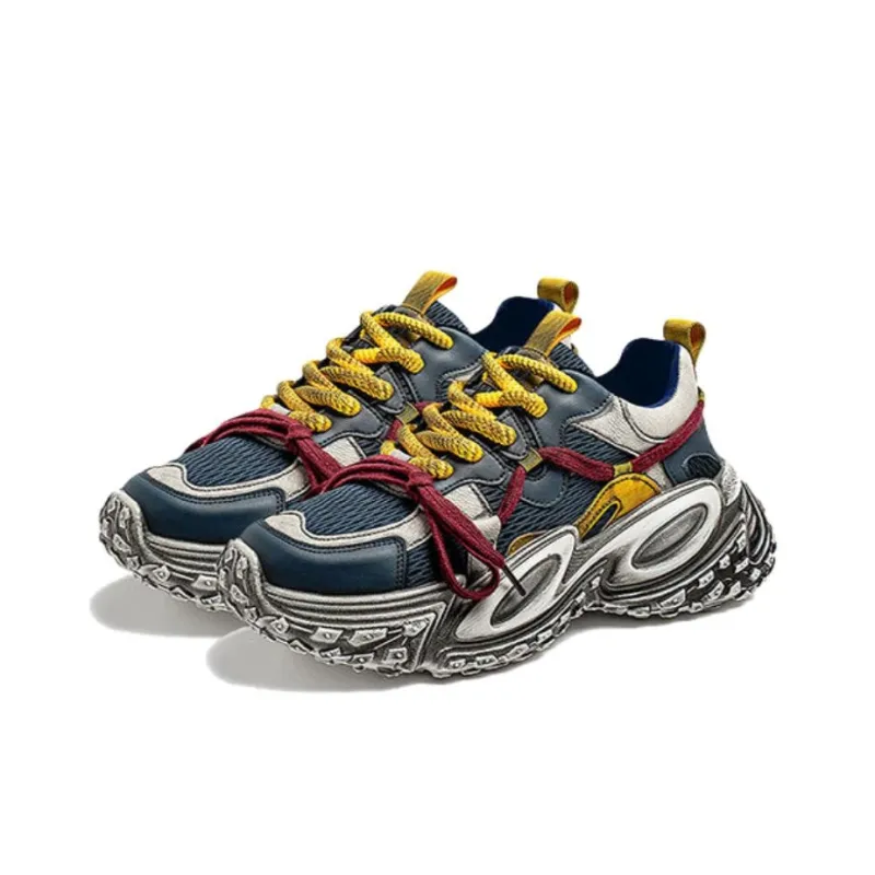 Yi Jiabao Anti Slip Wear Resistant Low Top Chunky Sneakers Men's-5