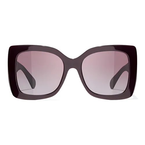 CHANEL Butterfly Sunglasses Women's Ruthenium Red