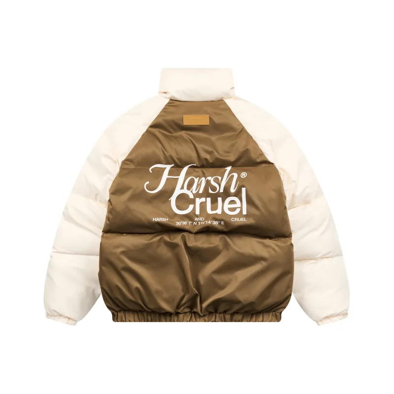 HARSH AND CRUEL FW22 Letter Stand Collar Loose Fit Thickened Puffer Jacket Unisex-3