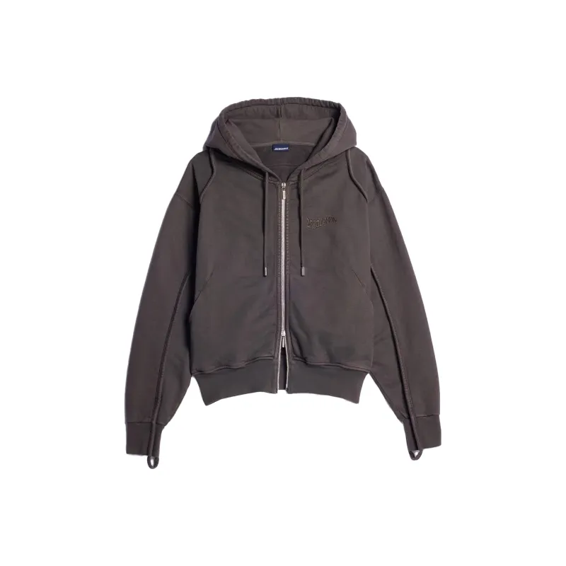 Jacquemus Le Sweater Camargue Zippe Clay Logo Sweatshirt-14