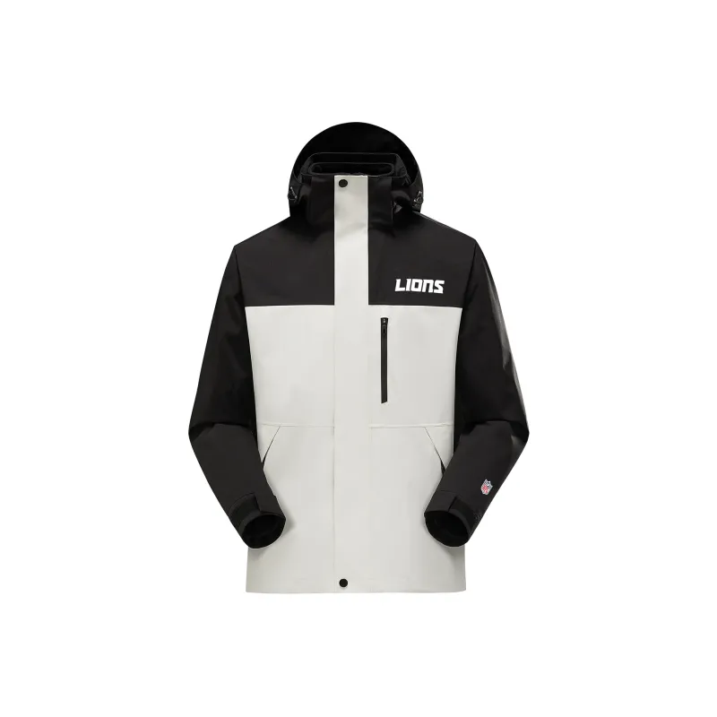 NFL Waterproof And Windproof Windbreaker Jacket Unisex White Black And White-0