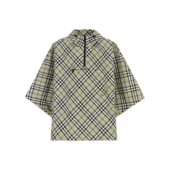 Burberry Ekd Motif Checked Hooded Poncho