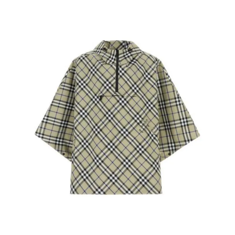 Burberry Ekd Motif Checked Hooded Poncho-0
