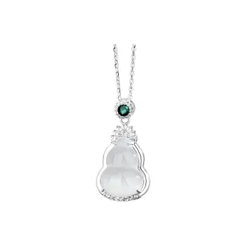 Royal Dragon Mirror Chalcedony Necklaces Women's