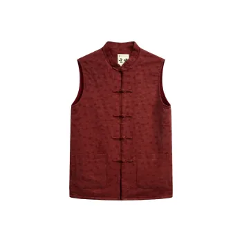 XUANSHENG Vests Men Burgundy