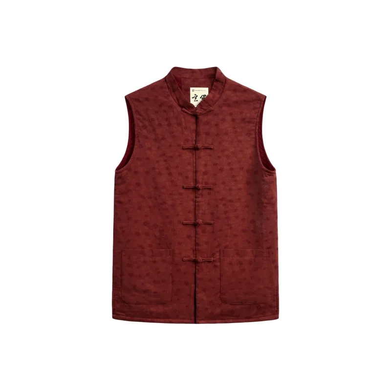 XUANSHENG Vests Men Burgundy-0