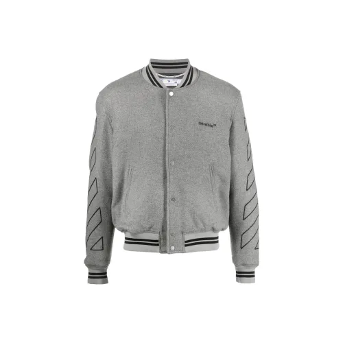 OFF WHITE Diag Outline Wool Varsity Jacket