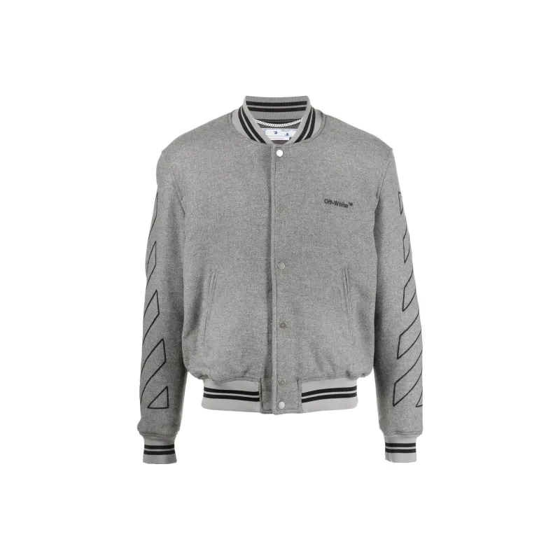 OFF WHITE Diag Outline Wool Varsity Jacket-0