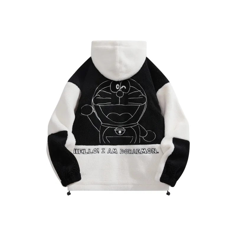 DoraemonA Velvet-feel Coat Unisex White-0