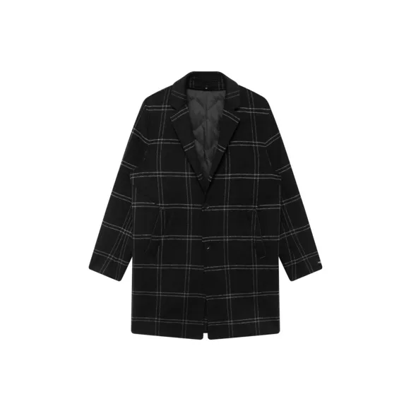 GXG Coat Men's Black White Plaid-0