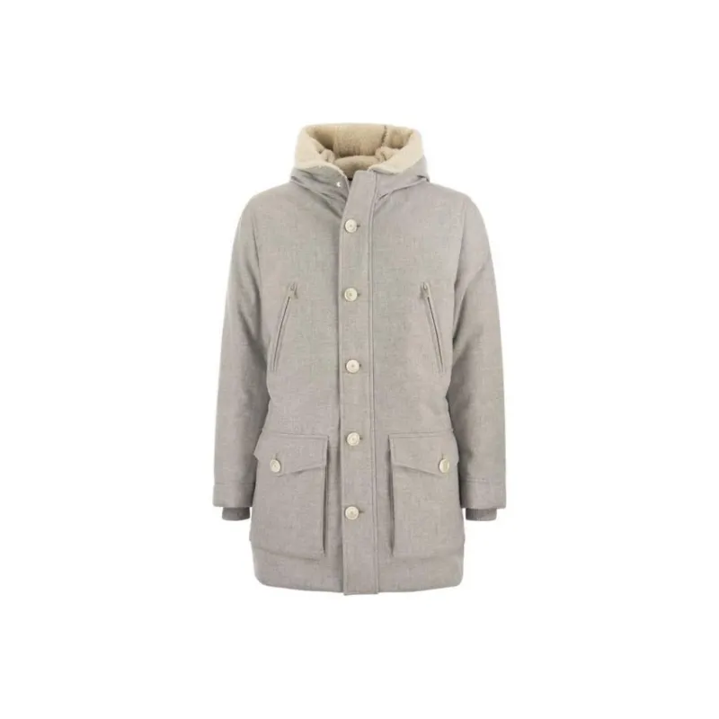 Brunello Cucinelli Coat Men's Light Gray-0