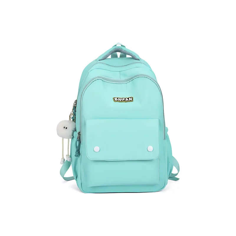 BRABOSTON Nylon Backpack Unisex Ecru/Black/Light Yellow/Neon Green/Cyan/Light Blue-7