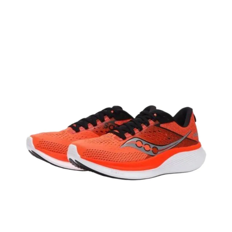 Saucony RIDE 17 Anti Slip Wear Resistant Low Top Casual Running Shoes Men's Red-2