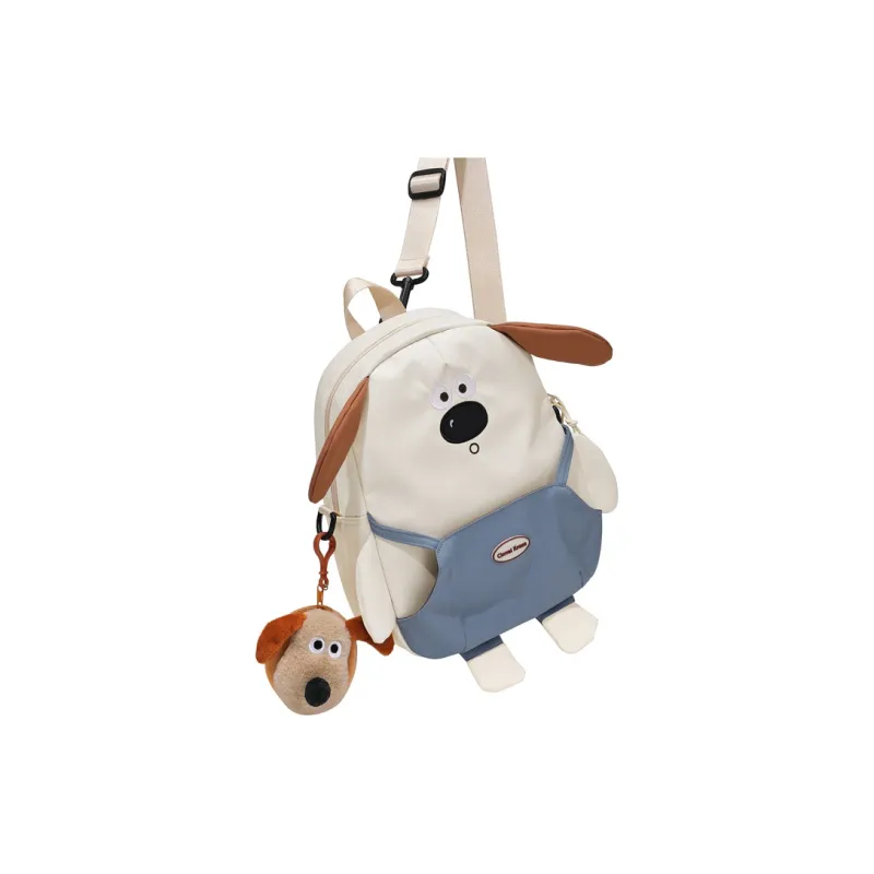 CinvaiKrose Fabric Canvas Backpack Travel Small Backpack Women's Ecru-2