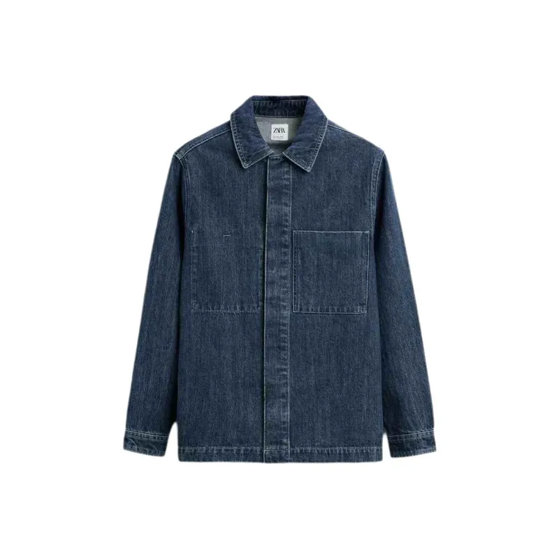 ZARA Denim Jackets Men Blue-0