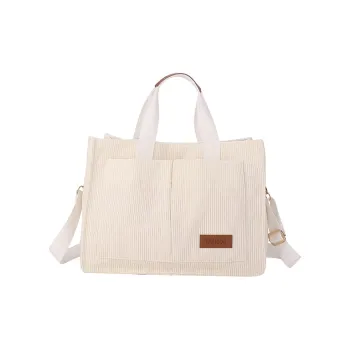 H YXIANG Corduroy Tote One Shoulder Handbag Unisex Multicolor