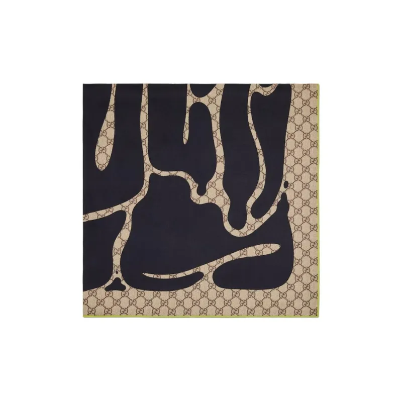 GUCCI Silk Scarves Women's Brown-1