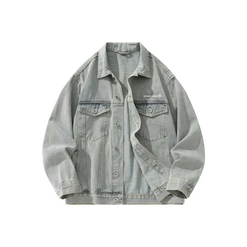 SESAME STREET Denim Jacket Unisex Vintage Blue-0