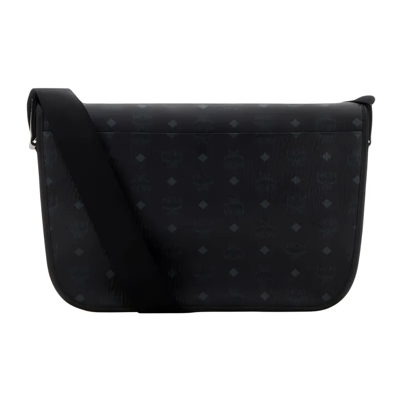MCM Artificial Leather, Leather Crossbody Bag, Clutch, Commuter Bag Medium Size Unisex Black-2